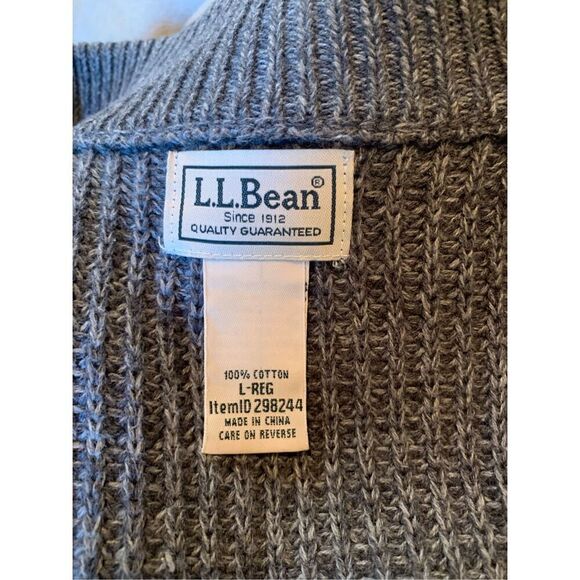 L.L. Bean Full Zip Knit Cardigan Sweater ItemID 298244 Mens L- Grey - Picture 3 of 6